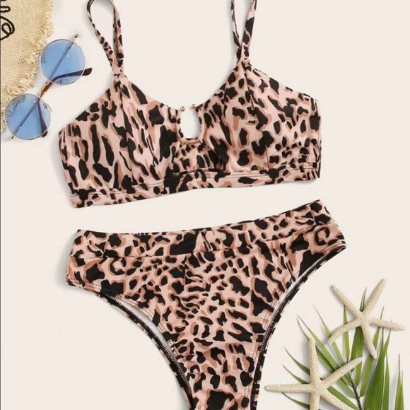 Leopard Bikini with High Waist Bottoms - Picture 3 of 6
